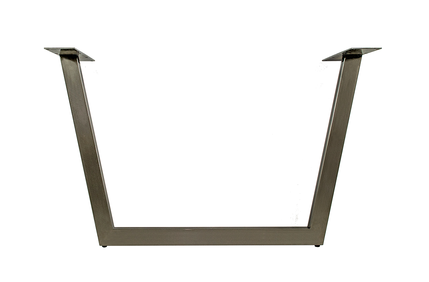 Tischgestell Trapez-Design aus Stahl klar lackiert