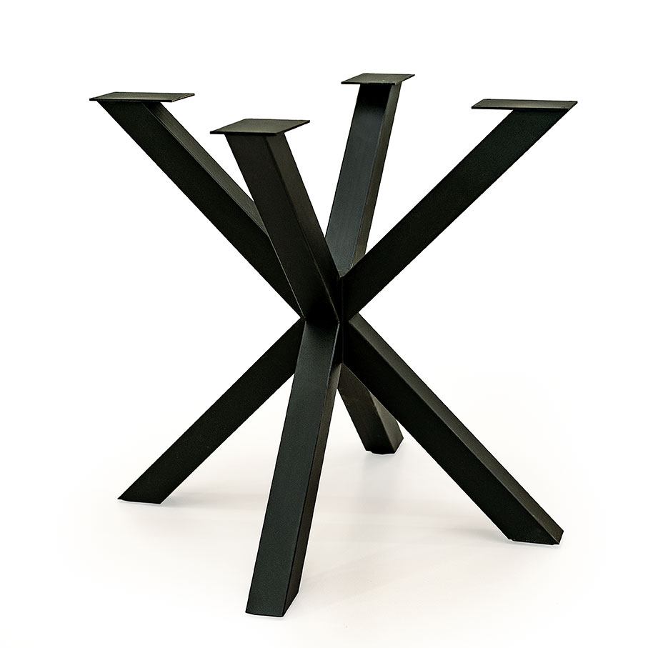 Tischgestell Spider-Form aus Stahl 80×70 cm Schwarz RAL 9005