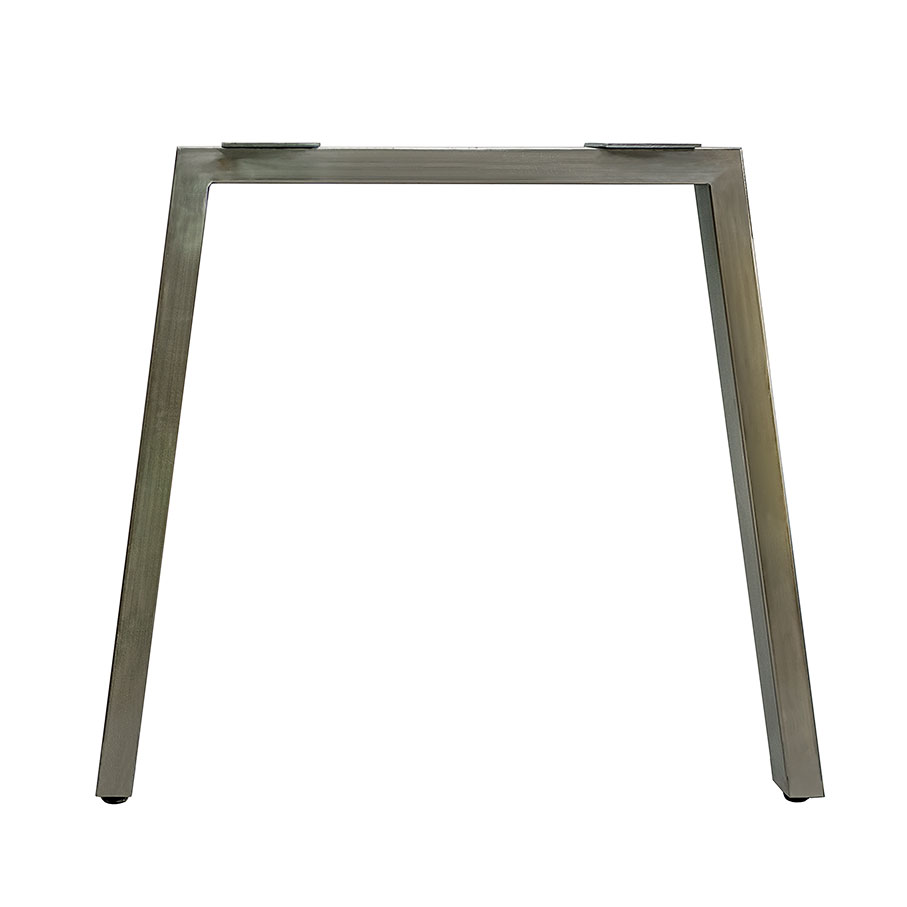 Tischgestell Trapez aus Stahl 80/60×72,5 cm klar lackiert