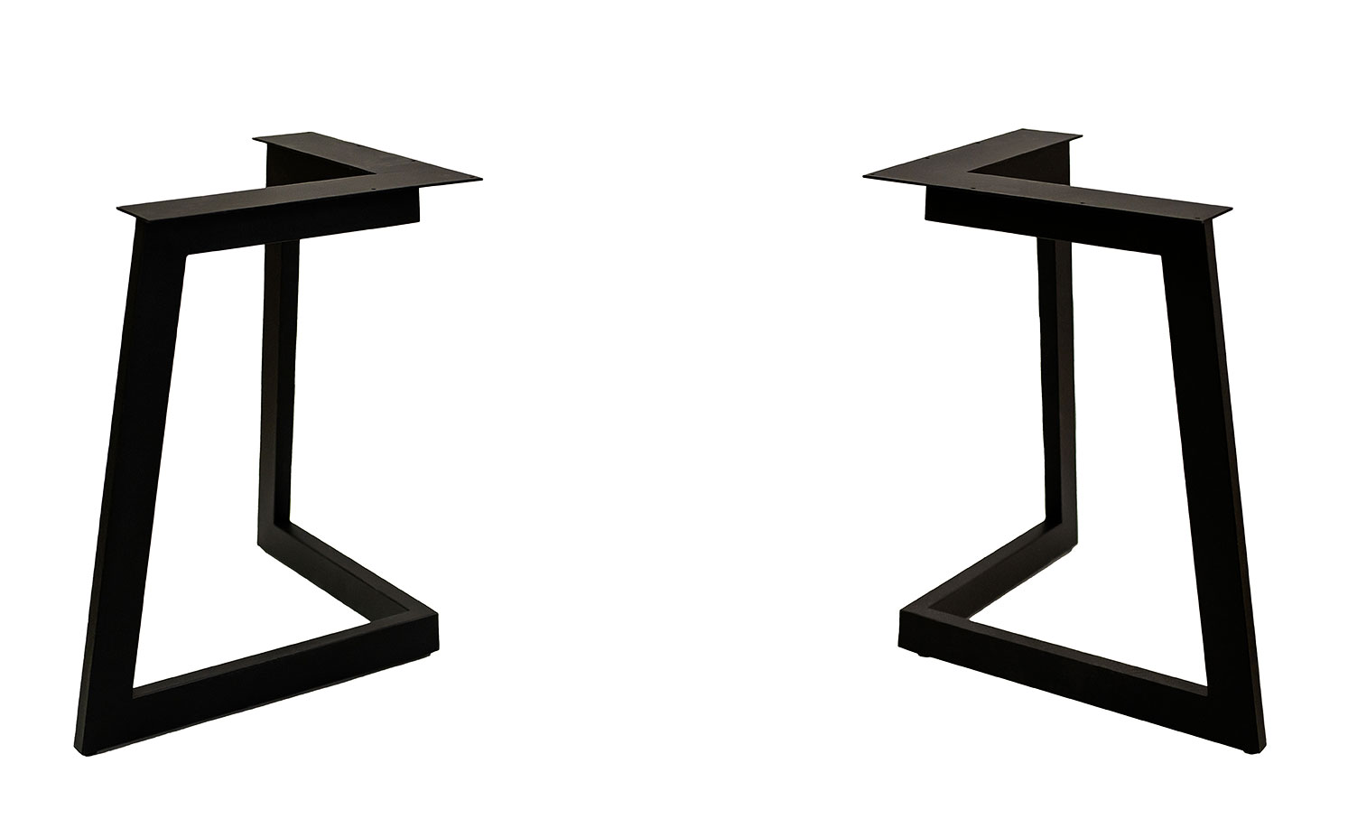 Tischgestell Design-Form aus Stahl 2er Set 80×72,5 cm Schwarz RAL 9005
