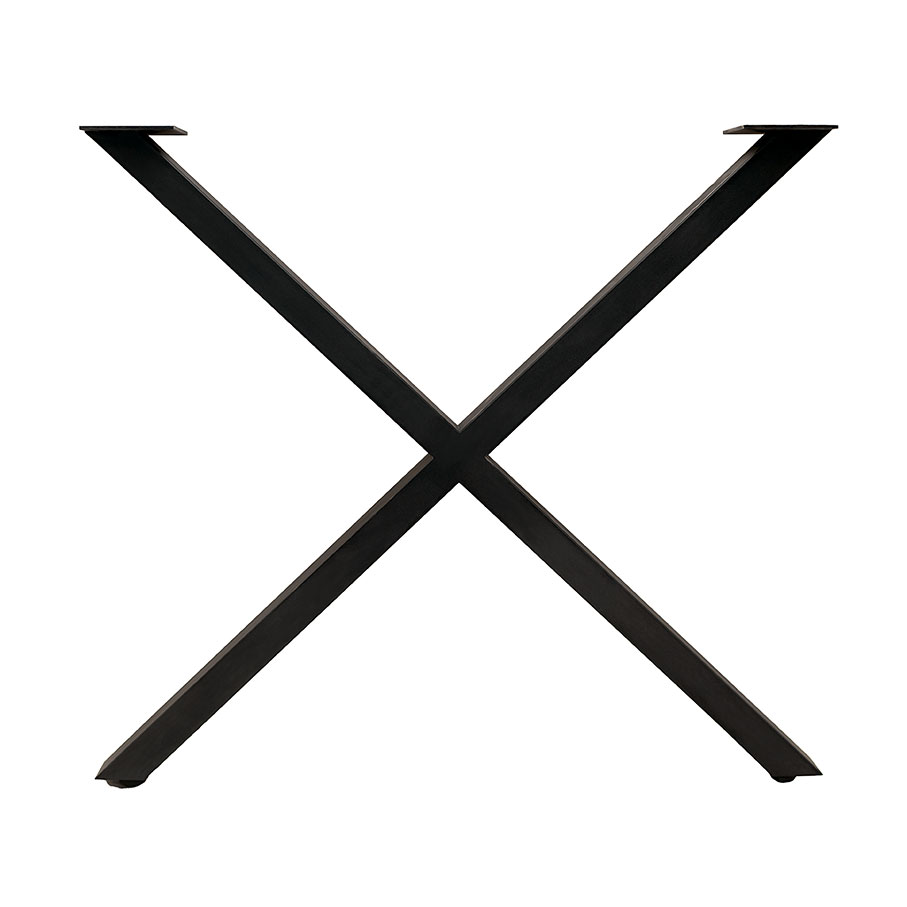 Tischgestell X-Form aus Stahl 80×72,5 cm Schwarz RAL 9005