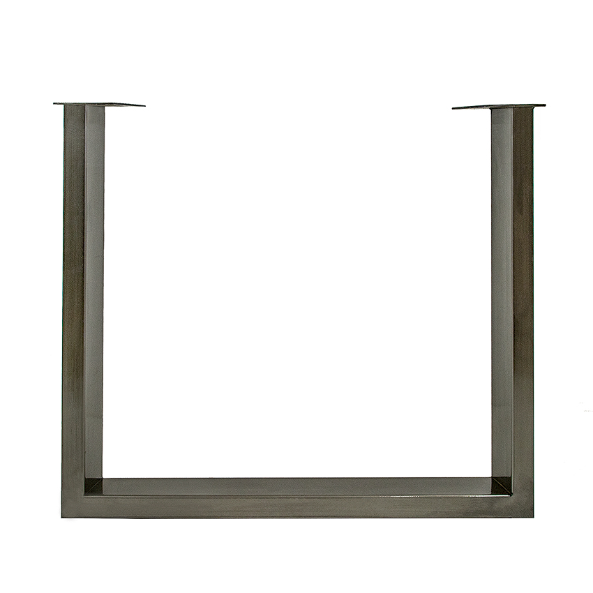 Tischgestell U-Form aus Stahl 80×72,5 cm klar lackiert